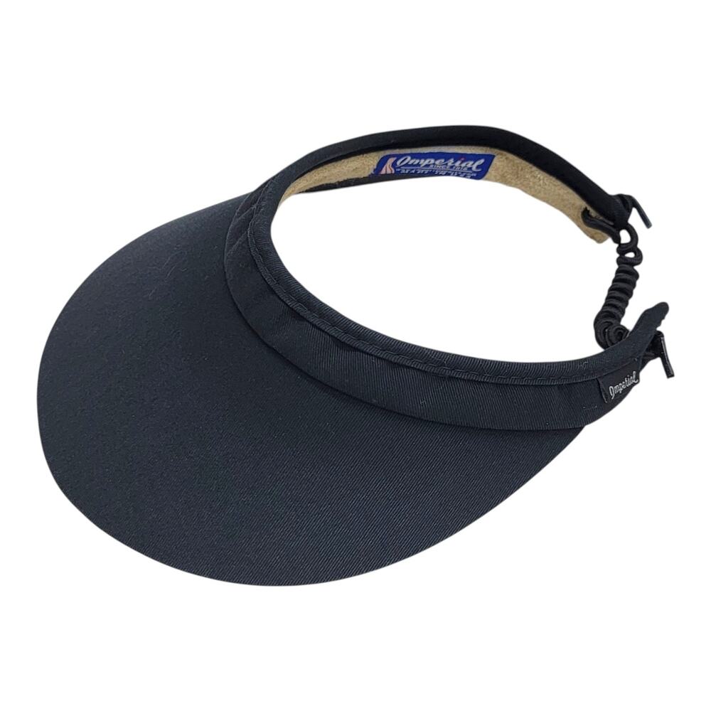 Imperial Golf Visor Hat Black Coil Back Elastic Made in USA Tennis Blank OSFM